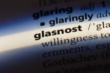 Glasnost Word'de bir sözlük. Glasnost kavramı