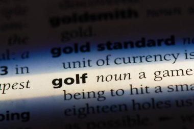 bir sözlüğü'ndeki Golf sözcüğü. Golf kavramı