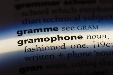 Gramofon Word'de bir sözlük. Gramofon kavramı