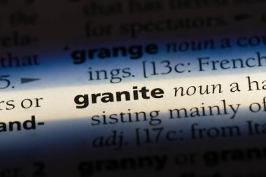 Granit Word'de bir sözlük. Granit kavramı