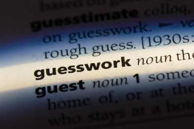 Sözlükteki varsayımlardan kelime. tahmin kavramı