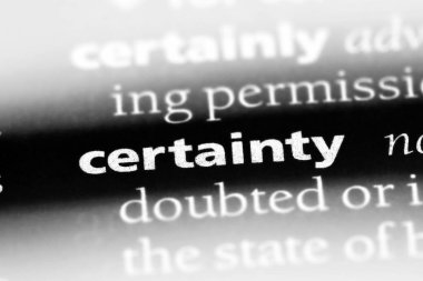 kesin olarak Word'de bir sözlük. kesinlik kavramı