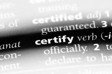 bir sözlüğü'ndeki sözcüğü tasdik. kavram tasdik