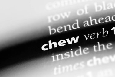 bir sözlüğü'ndeki sözcüğü çiğne. kavram çiğnemek