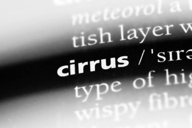 Cirrus Word'de bir sözlük. Cirrus kavramı