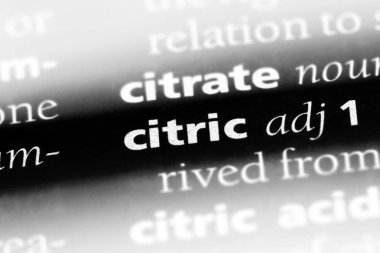 bir sözlüğü'ndeki sitrik sözcüğü. Sitrik kavramı