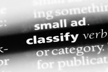 bir sözlüğü'ndeki sözcüğü sınıflandırmak. kavram sınıflandırmak