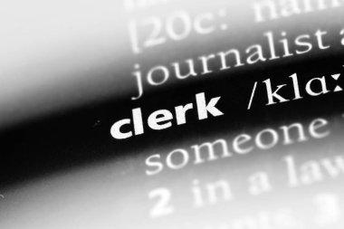 katip Word'de bir sözlük. Memur kavramı