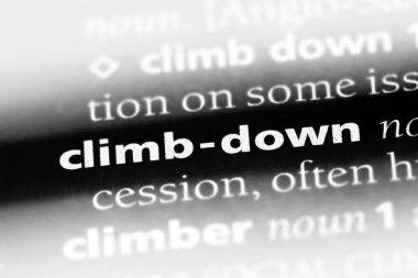 Climb-Down sözcük sözlüğe. Climb-Down kavramı