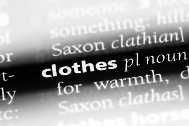 bir sözlüğü'ndeki kıyafetleri sözcüğü. Giysi kavramı