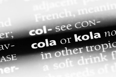 Cola Word'de bir sözlük. Cola kavramı