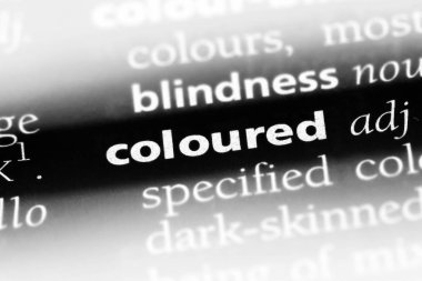 renkli tek kelimeyle bir sözlük. renkli kavramı