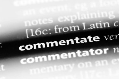 bir sözlüğü'ndeki sözcüğü commentate. kavram commentate