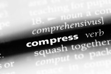 bir sözlüğü'ndeki sözcüğü sıkıştırın. kavram sıkıştırmak