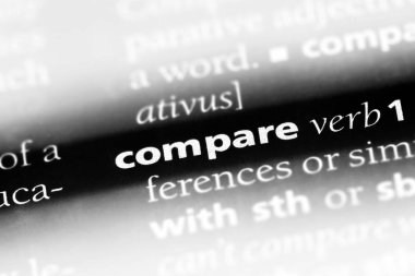 bir sözlüğü'ndeki sözcüğü karşılaştırın. karşılaştırmak kavramı