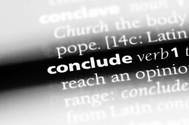 bir sözlüğü'ndeki sözcüğü sonuçlandırmak. kavram sonuçlandırmak