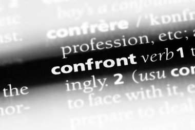 bir sözlüğü'ndeki sözcüğü yüzleşmek. kavram yüzleşmek