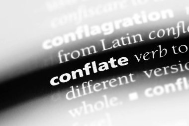 bir sözlüğü'ndeki sözcüğü conflate. kavram conflate