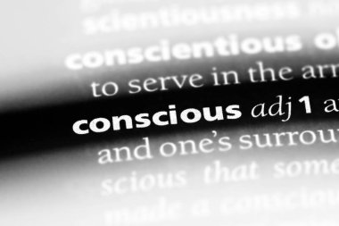 bir sözlüğü'ndeki bilinçli sözcüğü. bilinçli kavramı