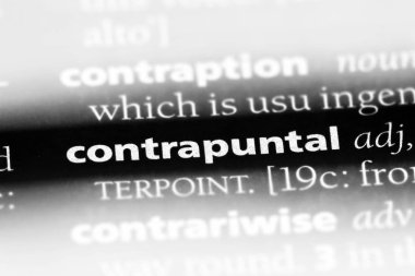 bir sözlüğü'ndeki kontrapuan sözcüğü. kontrapuan kavramı