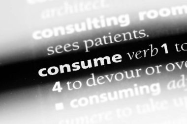 bir sözlüğü'ndeki sözcüğü tüketmek. kavram tüketmek