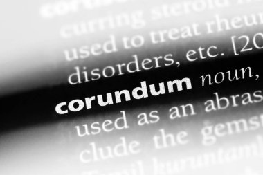 bir sözlüğü'ndeki korindon sözcüğü. korindon kavramı