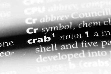 bir sözlüğü'ndeki sözcüğü yengeç. Yengeç kavramı