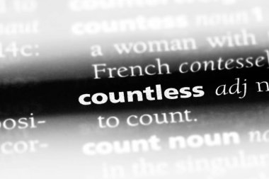 bir sözlüğü'ndeki sayısız sözcüğü. sayısız kavramı