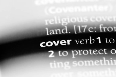 bir sözlüğü'ndeki kapak sözcüğü. kapak konsepti