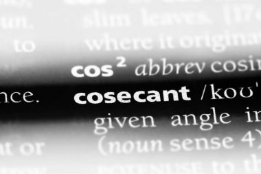 Kosekant Word'de bir sözlük. Kosekant kavramı