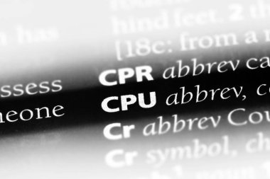 bir sözlüğü'ndeki CPU sözcüğü. CPU kavramı