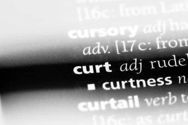 Curt tek kelimeyle bir sözlük. Curt kavramı
