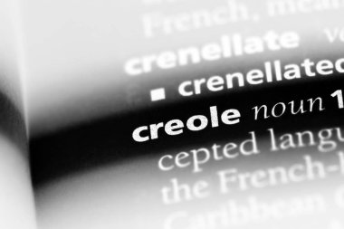 bir sözlüğü'ndeki Creole sözcüğü. Creole kavramı