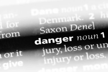tehlike Word'de bir sözlük. tehlike kavram