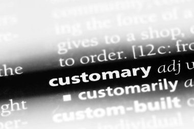 bir sözlük alışılmış kelimeyle. geleneksel kavram