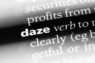 bir sözlüğü'ndeki sözcüğü daze. kavram daze