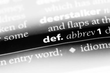 def Word'de bir sözlük. def kavramı