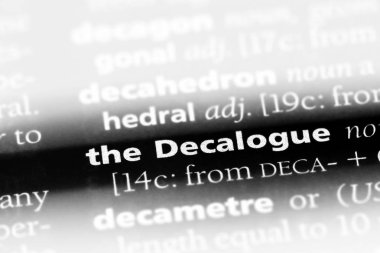 bir sözlüğü'ndeki on emir sözcüğü. on emir kavramı