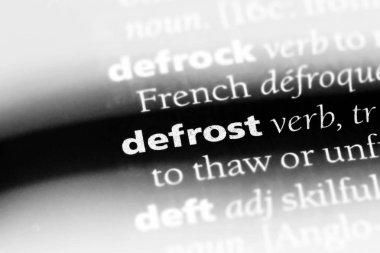 bir sözlüğü'ndeki sözcüğü çözdürün. kavram defrost