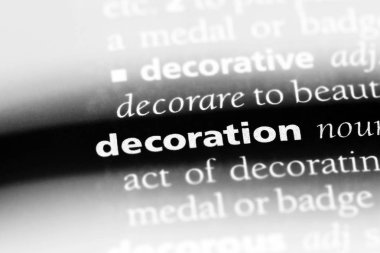 dekorasyon Word'de bir sözlük. dekorasyon konsepti