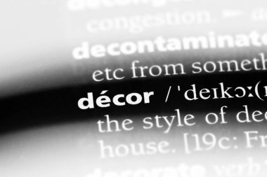 dekor Word'de bir sözlük. dekor kavramı