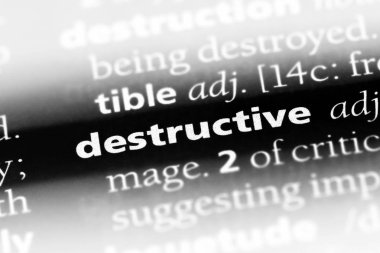 bir sözlüğü'ndeki yıkıcı sözcüğü. yıkıcı kavramı