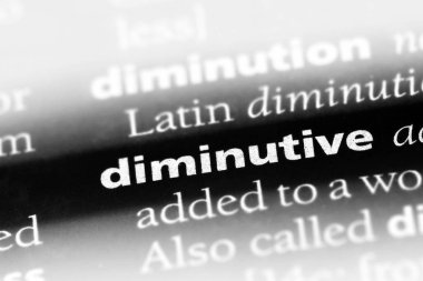 bir sözlüğü'ndeki küçültme sözcüğü. küçültme kavramı