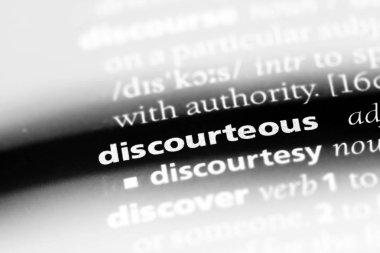 bir sözlüğü'ndeki nezaketsiz sözcüğü. nezaketsiz kavramı