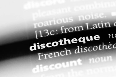 Diskotek Word'de bir sözlük. Diskotek kavramı