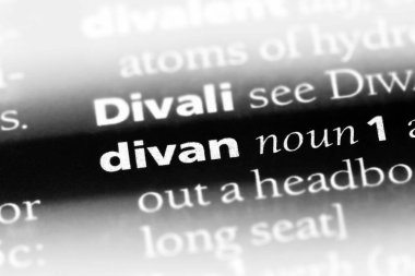 bir sözlüğü'ndeki Divan sözcüğü. Divan kavramı