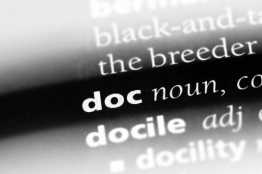 Doktor Word'de bir sözlük. Doktor kavramı