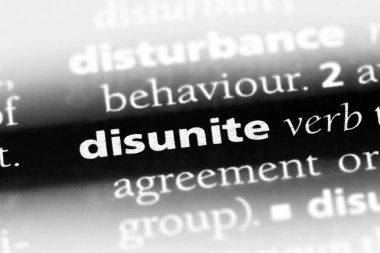 bir sözlüğü'ndeki sözcüğü disunite. kavram disunite