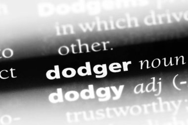 Dodger Word'de bir sözlük. Dodger kavramı