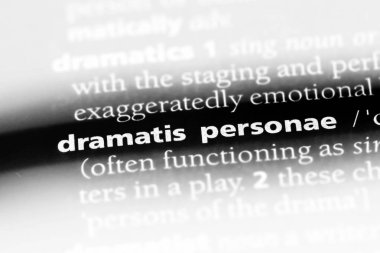 bir sözlüğü'ndeki Dramatis personae sözcüğü. Dramatis personae kavramı